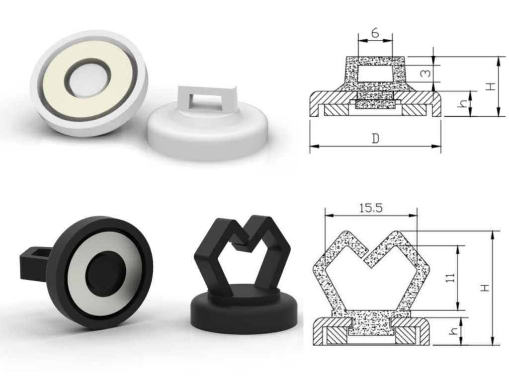 NdFeB magnetic cable tie holder, plastic
