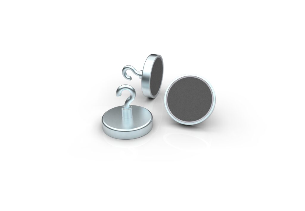 Ferrite flat pot magnet with hook